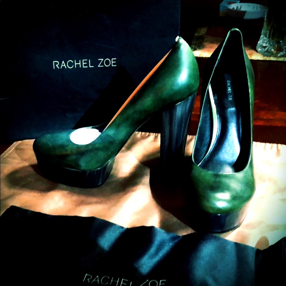 Rachel Zoe platform green shoes 8